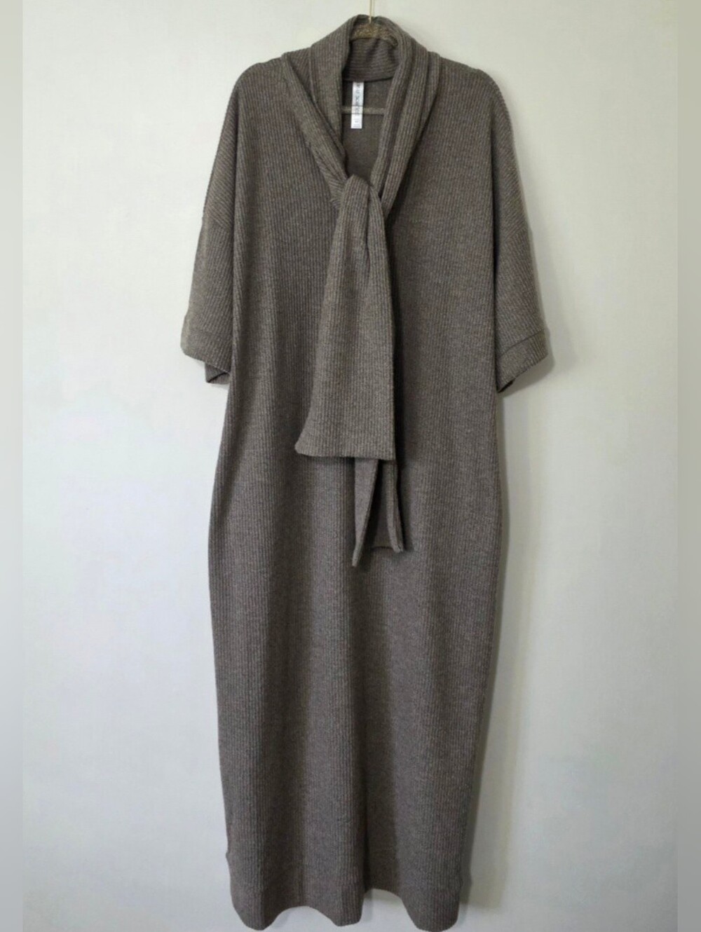 Dear Scarlett Travel Envy Ribbed Knit Dress Clean Girl Earthcore Mushroom XL